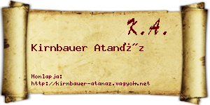 Kirnbauer Atanáz névjegykártya